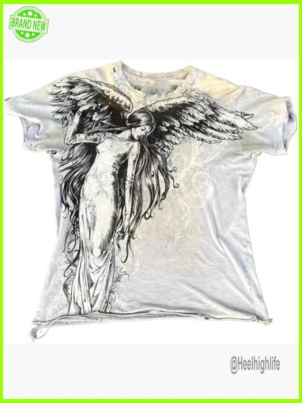 Y2K Grunge Goth Emo T Shirt Short Sleeve Streetwear Vintage Tee